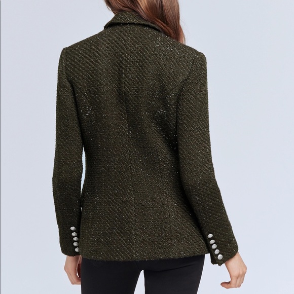 L’AGENCE Kenzie Double Breasted Tweed Shimmer Blazer - Picture 10 of 10